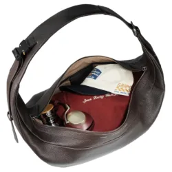 GRAMS(28) X MV Agusta รุ่น 191 Rio Crossbody Bag - กระเป๋าสะพายข้าง - สี Dark Brown Pebbled
