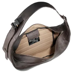GRAMS(28) X MV Agusta รุ่น 191 Rio Crossbody Bag - กระเป๋าสะพายข้าง - สี Dark Brown Pebbled