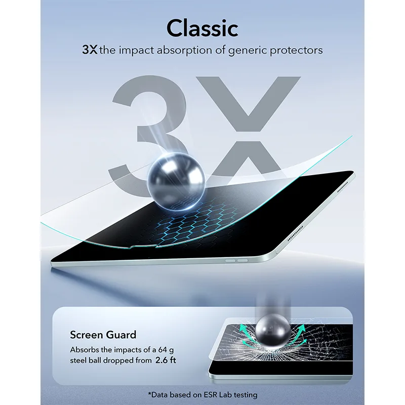 ESR รุ่น UltraFit Classic Screen Protector - ฟิล์มหน้าจอ iPad Mini (7th/6th Gen) - (แพ็ค 2 ชิ้น) 4 ESR รุ่น UltraFit Classic Screen Protector - ฟิล์มหน้าจอ iPad Mini (7th/6th Gen) - (แพ็ค 2 ชิ้น) - Image 4