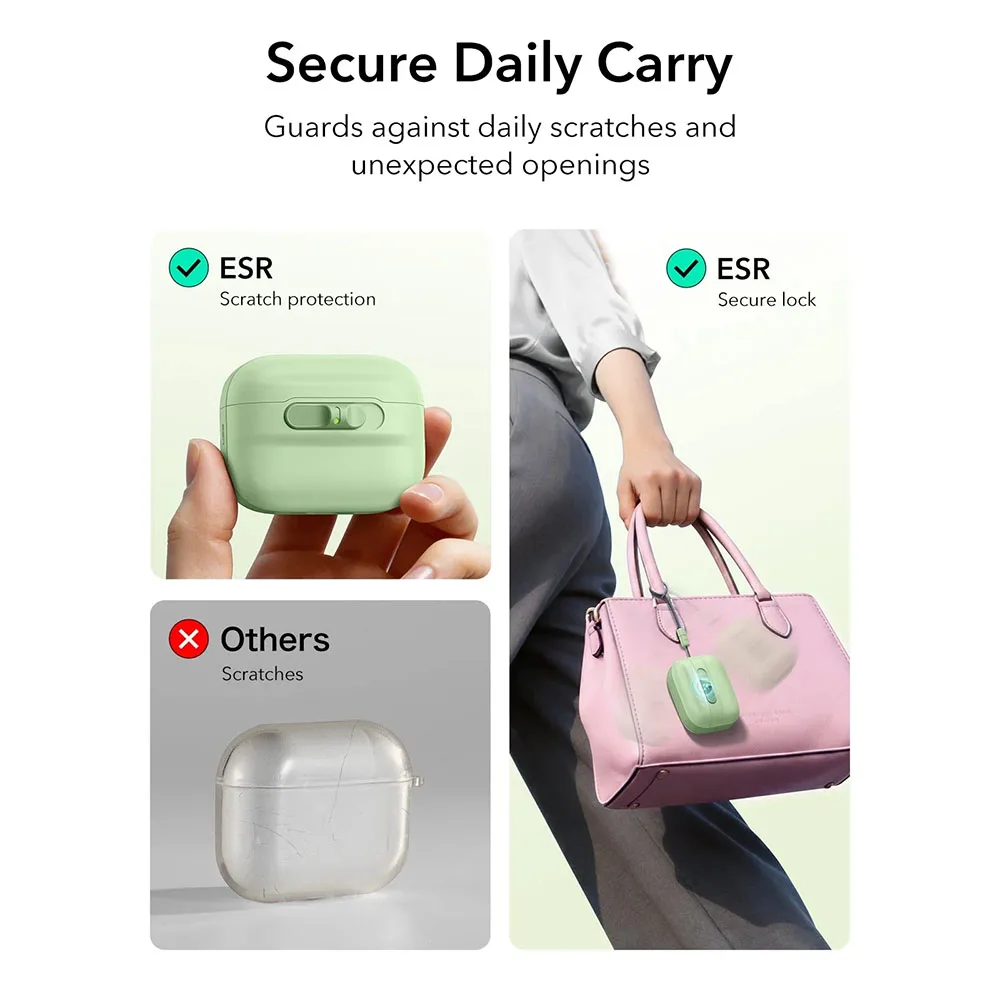 ESR รุ่น Pulse FlickLock™ Case - เคส AirPods Pro 3 - สี Light Green 7 ESR รุ่น Pulse FlickLock™ Case - เคส AirPods Pro 3 - สี Light Green - Image 7