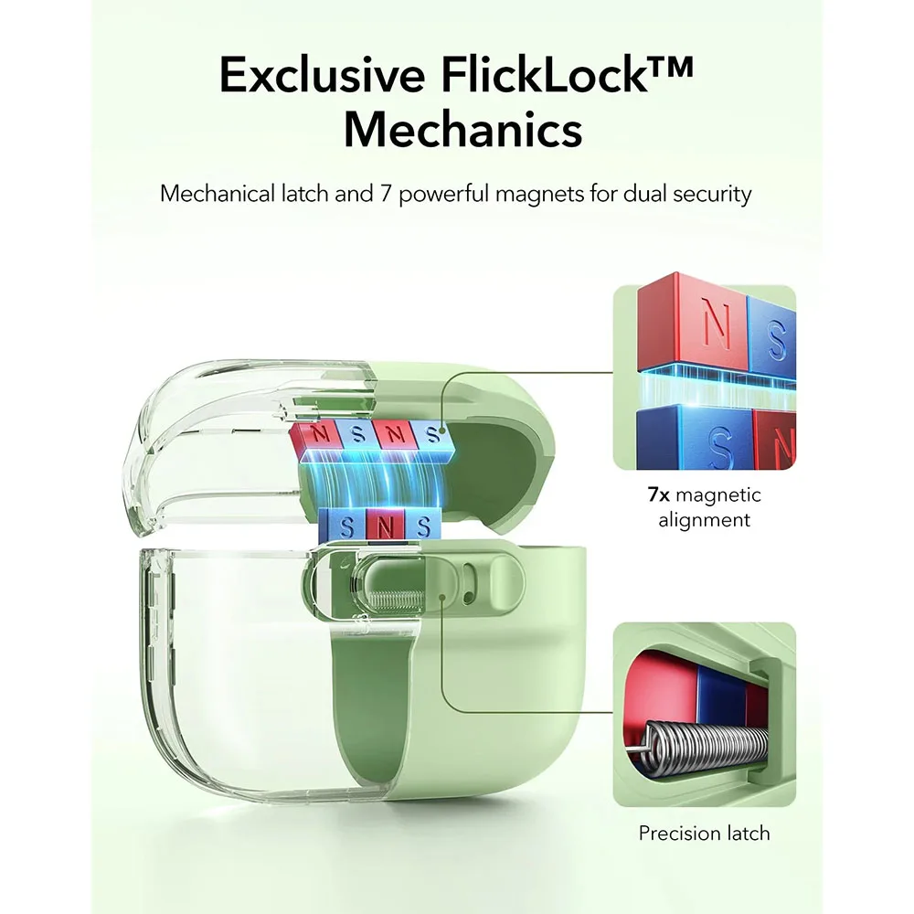 ESR รุ่น Pulse FlickLock™ Case - เคส AirPods Pro 3 - สี Light Green 4 ESR รุ่น Pulse FlickLock™ Case - เคส AirPods Pro 3 - สี Light Green - Image 4