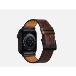 GRAMS(28) รุ่น 161 Modern Band (Snowflake Leather) - สายนาฬิกา Apple Watch 42/44/45/49mm - สี Black/Tobacco