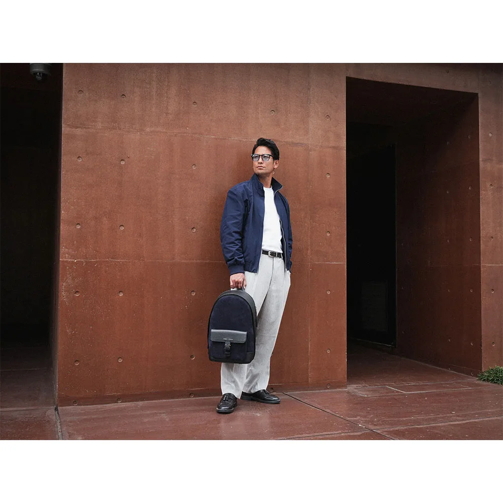 GRAMS(28) รุ่น 151 Stealth Backpack - กระเป๋าเป้สะพายหลัง - สี Suede Black/Navy 22 GRAMS(28) รุ่น 151 Stealth Backpack - กระเป๋าเป้สะพายหลัง - สี Suede Black/Navy