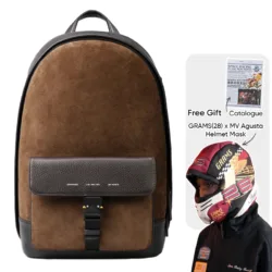 GRAMS(28) X MV Agusta รุ่น 151 Stealth Backpack - กระเป๋าเป้ - สี Dark Brown Pebbled