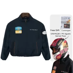GRAMS(28) X MV Agusta รุ่น Racing Jacket (M) - เสื้อแจ็คเก็ต - สี Dark Navy