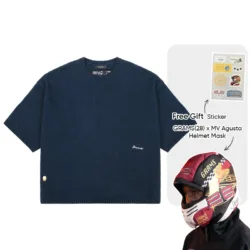 GRAMS(28) X MV Agusta รุ่น Short Sleeve Sweater (M) - เสื้อสเวตเตอร์แขนสั้น - สี Dark Navy