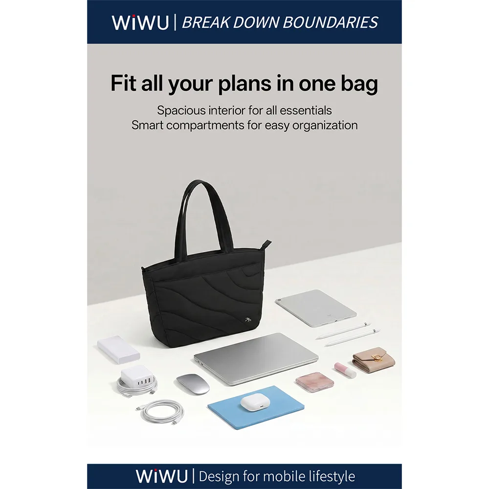 WiWU รุ่น Terrace Tote - กระเป๋าถือ ขนาด 14" - สี Light Grey 16 WiWU รุ่น Terrace Tote - กระเป๋าถือ ขนาด 14" - สี Light Grey - Image 16