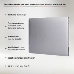 Incase รุ่น Hardshell Dots with Makrolon® - เคส MacBook Pro 14" (2021/M3/M4) - สี Clear 8 Incase รุ่น Hardshell Dots with Makrolon® - เคส MacBook Pro 14" (2021/M3/M4) - สี Clear