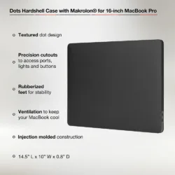 Incase รุ่น Hardshell Dots with Makrolon® - เคส MacBook Pro 14" (2021/M3/M4) - สี Black 9 Incase รุ่น Hardshell Dots with Makrolon® - เคส MacBook Pro 14" (2021/M3/M4) - สี Black
