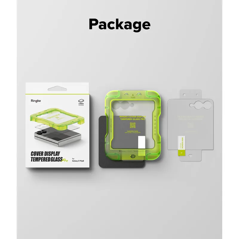 Ringke รุ่น Tempered Glass Pro - ฟิล์มกระจก Galaxy Z Flip 8 (ฟิล์ม2ชิ้น)