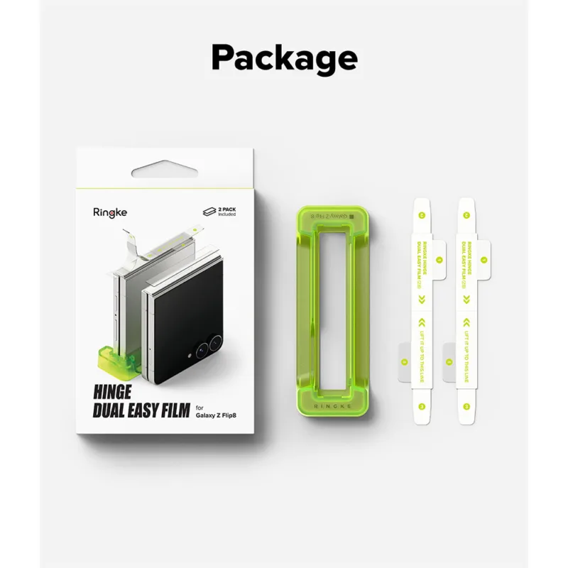 Ringke รุ่น Hinge Dual Easy Film - ฟิล์มกระจก Galaxy Z Flip 8 (ฟิล์ม2ชิ้น)