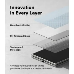 Ringke รุ่น Easy Slide Tempered Glass - ฟิล์มกระจก Galaxy Z Fold 8 (ฟิล์ม2ชิ้น)