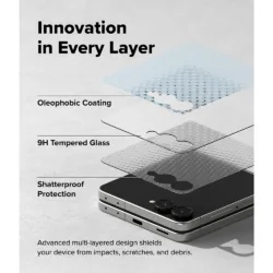 Ringke รุ่น Tempered Glass Pro - ฟิล์มกระจก Galaxy Z Flip 8 (ฟิล์ม2ชิ้น)
