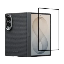 Pitaka รุ่น Edge Case (Aaron Button) - เซ็ตเคสและฟิล์ม Galaxy Z Fold 8 - สี Black/Grey - Image 2