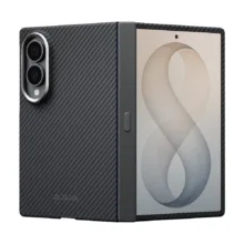 Pitaka รุ่น Edge Case (Aaron Button) - เซ็ตเคสและฟิล์ม Galaxy Z Fold 8 - สี Black/Grey
