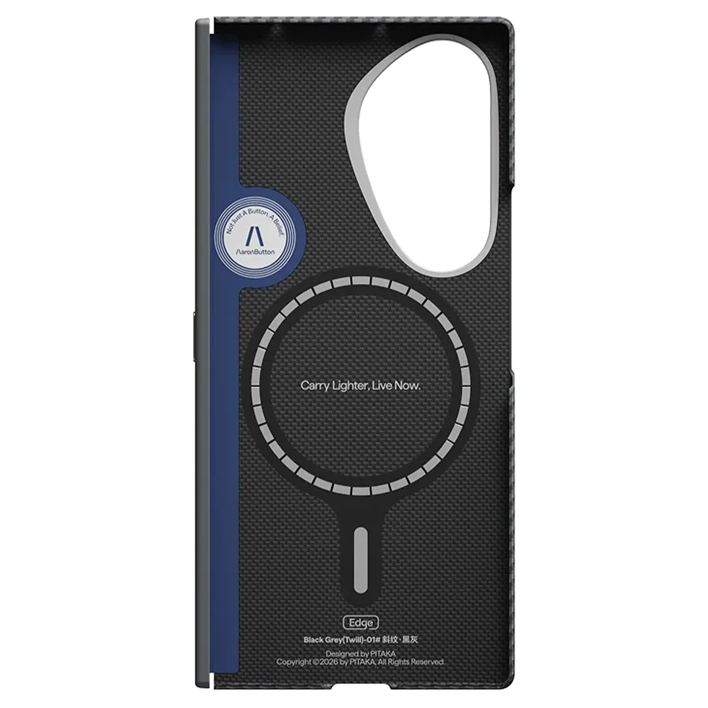 Pitaka รุ่น Edge Case (Aaron Button) & (With Hinge) - เคส Galaxy Z Fold 8 Ultra - สี Black/Grey - Image 6