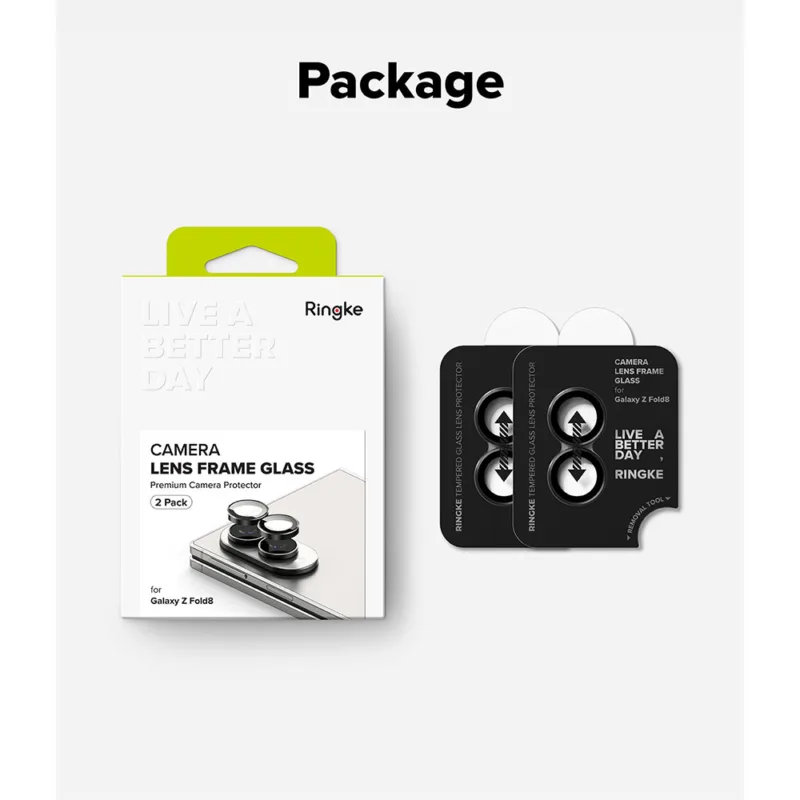 Ringke รุ่น Camera Lens Frame Glass - กระจกเลนส์กล้อง Galaxy Z Fold 8 (ฟิล์ม2ชิ้น)