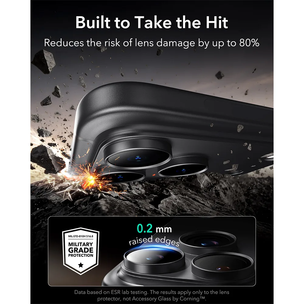 ESR รุ่น Armorite® Pro Full Coverage Camera Lens - กระจกเลนส์กล้อง iPhone 18 Pro Max 10 ESR รุ่น Armorite® Pro Full Coverage Camera Lens - กระจกเลนส์กล้อง iPhone 18 Pro Max - Image 10