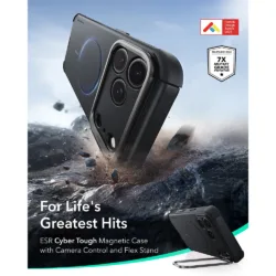 ESR รุ่น Cyber Tough Stash Stand (Camera Control) - เคส iPhone 18 Pro / 17 Pro - สี Black 10 ESR รุ่น Cyber Tough Stash Stand (Camera Control) - เคส iPhone 18 Pro / 17 Pro - สี Black