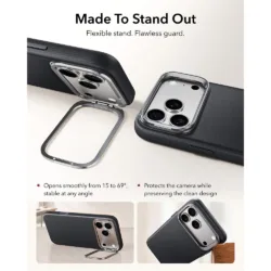ESR รุ่น Leather Stash Stand (Camera Control) - เคส iPhone 18 Pro / 17 Pro - สี Black