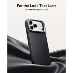 ESR รุ่น Leather Stash Stand (Camera Control) - เคส iPhone 18 Pro / 17 Pro - สี Black