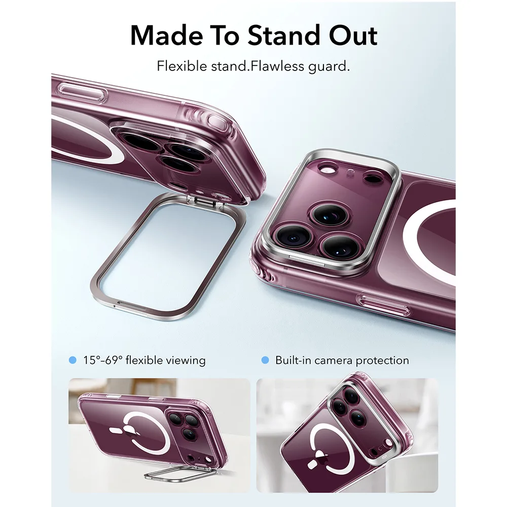 ESR รุ่น Classic Hybrid Stash Stand (Camera Control) - เคส iPhone 18 Pro Max / 17 Pro Max - สี Clear 4 ESR รุ่น Classic Hybrid Stash Stand (Camera Control) - เคส iPhone 18 Pro Max / 17 Pro Max - สี Clear - Image 4