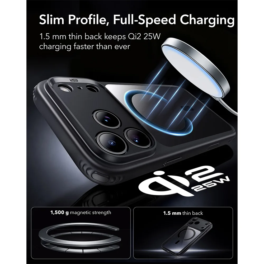 ESR รุ่น Classic Hybrid (Camera Control) - เคส iPhone 18 Pro / 17 Pro - สี Clear Black 5 ESR รุ่น Classic Hybrid (Camera Control) - เคส iPhone 18 Pro / 17 Pro - สี Clear Black - Image 5
