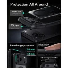 ESR รุ่น Classic Hybrid (Camera Control) - เซ็ตเคส iPhone 18 Pro / 17 Pro - สี Clear Black - Image 3