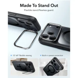 ESR รุ่น Classic Hybrid Stash Stand (Camera Control) - เคส iPhone 18 Pro / 17 Pro - สี Clear Black 10 ESR รุ่น Classic Hybrid Stash Stand (Camera Control) - เคส iPhone 18 Pro / 17 Pro - สี Clear Black
