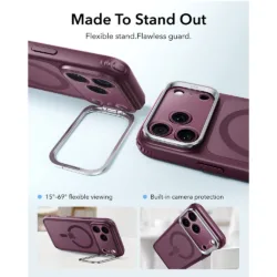 ESR รุ่น Classic Hybrid Stash Stand (Camera Control) - เคส iPhone 18 Pro / 17 Pro - สี Frosted Deep Burgundy 10 ESR รุ่น Classic Hybrid Stash Stand (Camera Control) - เคส iPhone 18 Pro / 17 Pro - สี Frosted Deep Burgundy