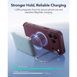 ESR รุ่น Cyber Tough Stash Stand (Camera Control) - เคส iPhone 18 Pro Max / 17 Pro Max - สี Deep Burgundy 14 ESR รุ่น Cyber Tough Stash Stand (Camera Control) - เคส iPhone 18 Pro Max / 17 Pro Max - สี Deep Burgundy