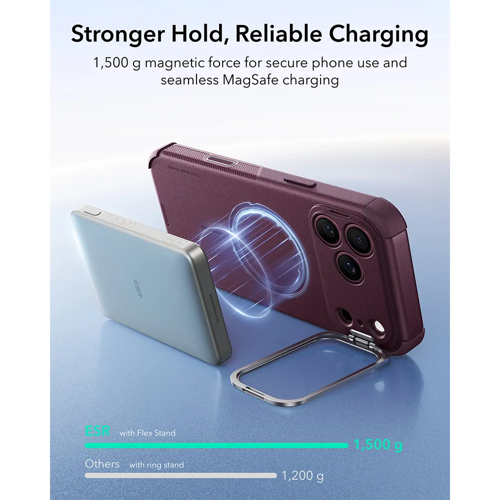 ESR รุ่น Cyber Tough Stash Stand (Camera Control) - เคส iPhone 18 Pro Max / 17 Pro Max - สี Deep Burgundy 6 ESR รุ่น Cyber Tough Stash Stand (Camera Control) - เคส iPhone 18 Pro Max / 17 Pro Max - สี Deep Burgundy - Image 6