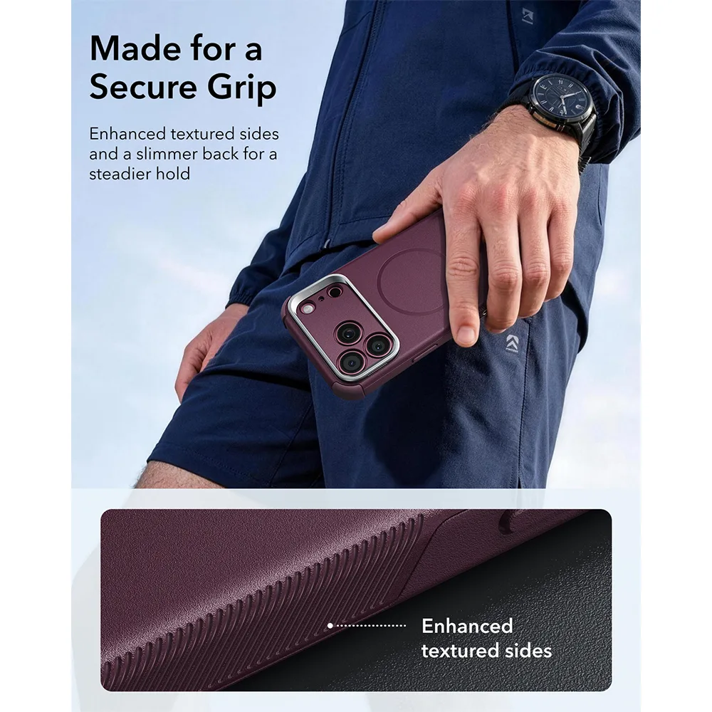 ESR รุ่น Cyber Tough Stash Stand (Camera Control) - เคส iPhone 18 Pro Max / 17 Pro Max - สี Deep Burgundy 7 ESR รุ่น Cyber Tough Stash Stand (Camera Control) - เคส iPhone 18 Pro Max / 17 Pro Max - สี Deep Burgundy - Image 7