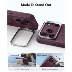 ESR รุ่น Cyber Tough Stash Stand (Camera Control) - เคส iPhone 18 Pro Max / 17 Pro Max - สี Deep Burgundy 12 ESR รุ่น Cyber Tough Stash Stand (Camera Control) - เคส iPhone 18 Pro Max / 17 Pro Max - สี Deep Burgundy