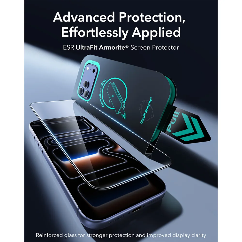 ESR รุ่น UltraFit Armorite® Screen Protector - ฟิล์มกระจก iPhone 18 Pro (แพ็ค 2 ชิ้น) 2 ESR รุ่น UltraFit Armorite® Screen Protector - ฟิล์มกระจก iPhone 18 Pro (แพ็ค 2 ชิ้น) - Image 2