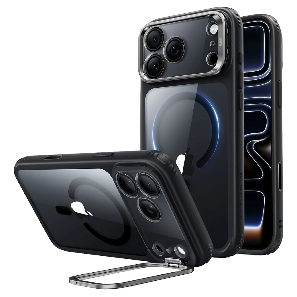 ESR รุ่น Classic Hybrid Stash Stand (Camera Control) - เคส iPhone 18 Pro / 17 Pro - สี Clear Black 1 ESR รุ่น Classic Hybrid Stash Stand (Camera Control) - เคส iPhone 18 Pro / 17 Pro - สี Clear Black