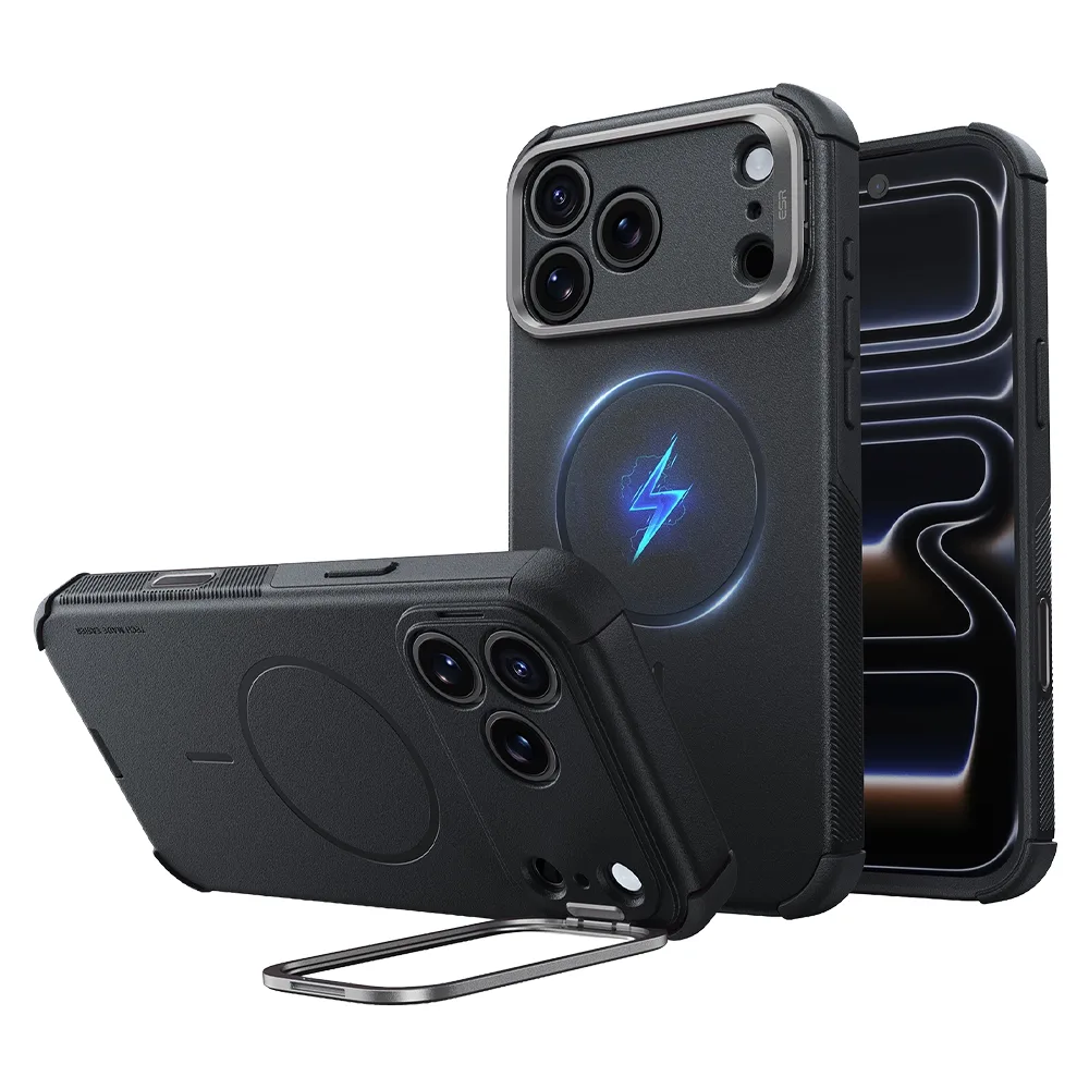 ESR รุ่น Cyber Tough Stash Stand (Camera Control) - เคส iPhone 18 Pro / 17 Pro - สี Black 1 ESR รุ่น Cyber Tough Stash Stand (Camera Control) - เคส iPhone 18 Pro / 17 Pro - สี Black