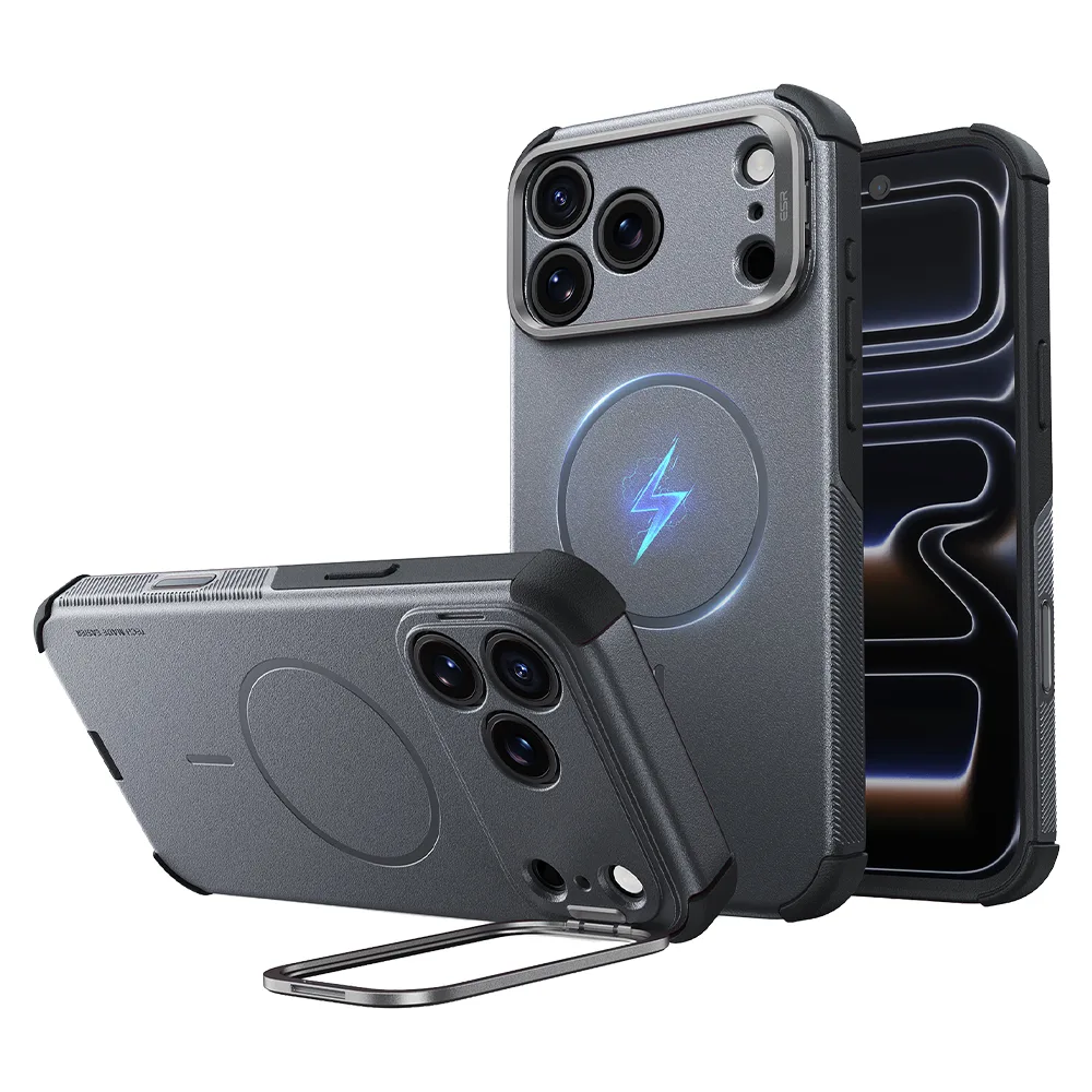ESR รุ่น Cyber Tough Stash Stand (Camera Control) - เคส iPhone 18 Pro Max / 17 Pro Max - สี Grey 1 ESR รุ่น Cyber Tough Stash Stand (Camera Control) - เคส iPhone 18 Pro Max / 17 Pro Max - สี Grey