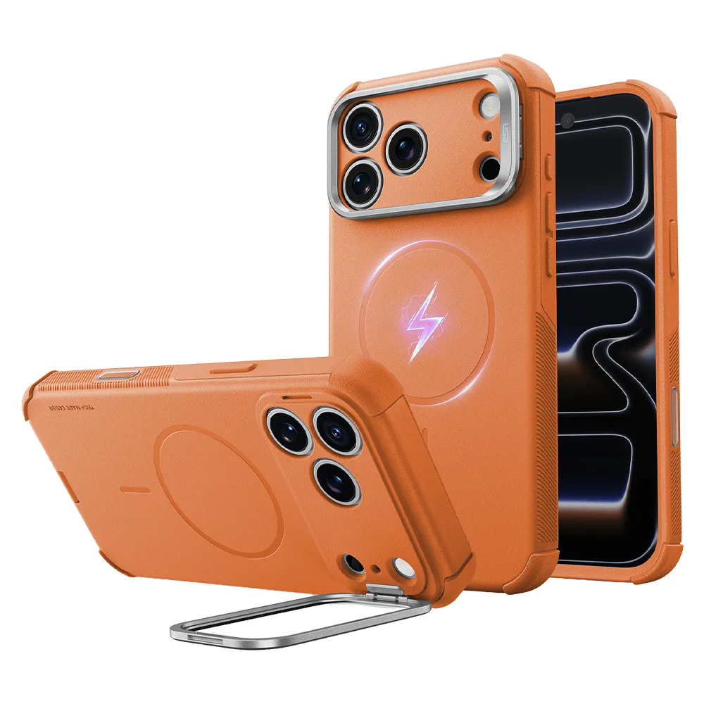 ESR รุ่น Cyber Tough Stash Stand (Camera Control) - เคส iPhone 18 Pro Max / 17 Pro Max - สี Orange 1 ESR รุ่น Cyber Tough Stash Stand (Camera Control) - เคส iPhone 18 Pro Max / 17 Pro Max - สี Orange