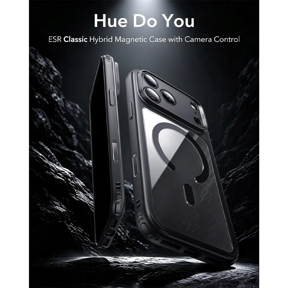 ESR รุ่น Classic Hybrid (Camera Control) - เซ็ตเคส iPhone 18 Pro / 17 Pro - สี Clear Black - Image 2