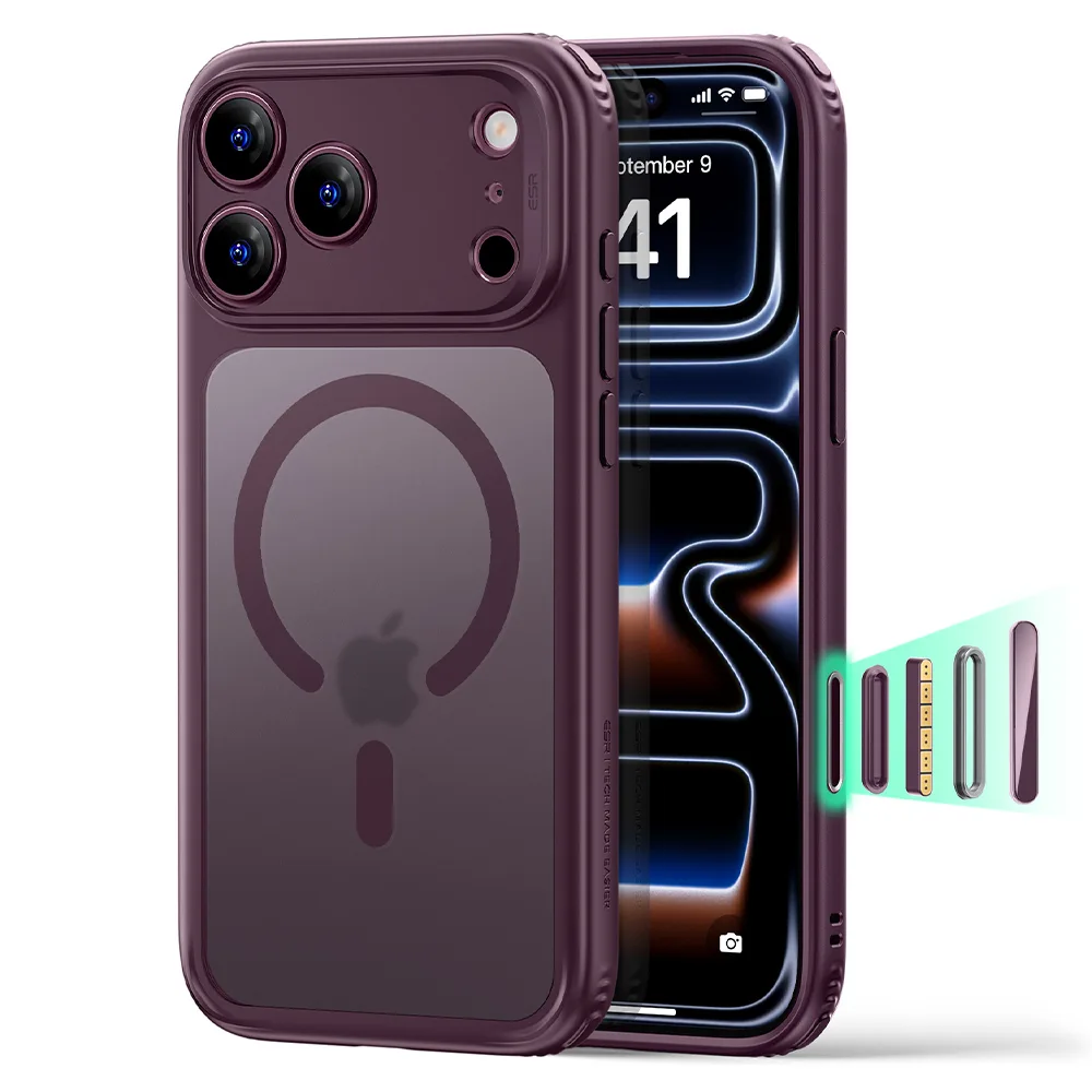 ESR รุ่น Classic Hybrid (Camera Control) - เคส iPhone 18 Pro / 17 Pro - สี Frosted Deep Burgundy 1 ESR รุ่น Classic Hybrid (Camera Control) - เคส iPhone 18 Pro / 17 Pro - สี Frosted Deep Burgundy
