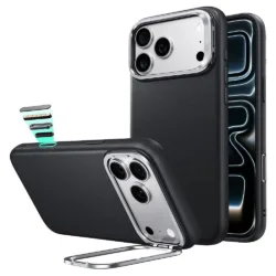ESR รุ่น Leather Stash Stand (Camera Control) - เคส iPhone 18 Pro Max / 17 Pro Max - สี  Black