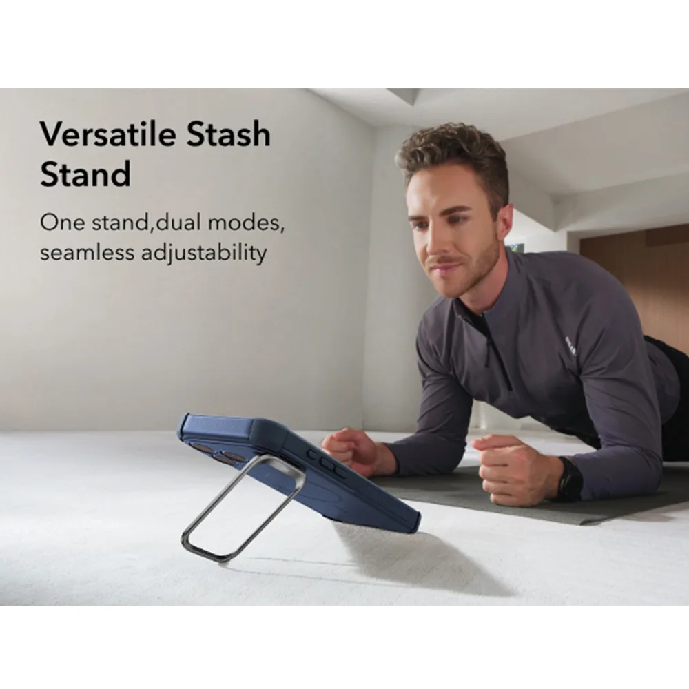 ESR รุ่น Cyber Tough Stash Stand (Camera Control) - เคส iPhone 18 Pro / 17 Pro - สี Navy Blue 9 ESR รุ่น Cyber Tough Stash Stand (Camera Control) - เคส iPhone 18 Pro / 17 Pro - สี Navy Blue - Image 9