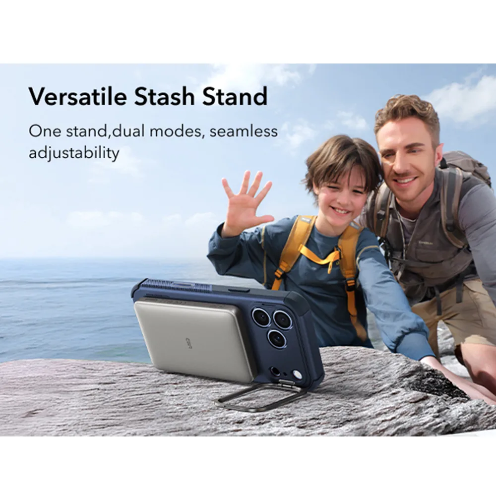 ESR รุ่น Cyber Tough Stash Stand (Camera Control) - เคส iPhone 18 Pro / 17 Pro - สี Navy Blue 8 ESR รุ่น Cyber Tough Stash Stand (Camera Control) - เคส iPhone 18 Pro / 17 Pro - สี Navy Blue - Image 8