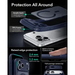 ESR รุ่น Classic Hybrid (Camera Control) - เคส iPhone 18 Pro / 17 Pro - สี Frosted Blue 9 ESR รุ่น Classic Hybrid (Camera Control) - เคส iPhone 18 Pro / 17 Pro - สี Frosted Blue