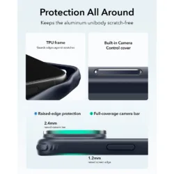 ESR รุ่น Classic Hybrid Stash Stand (Camera Control) - เคส iPhone 18 Pro / 17 Pro - สี Frosted Blue 9 ESR รุ่น Classic Hybrid Stash Stand (Camera Control) - เคส iPhone 18 Pro / 17 Pro - สี Frosted Blue
