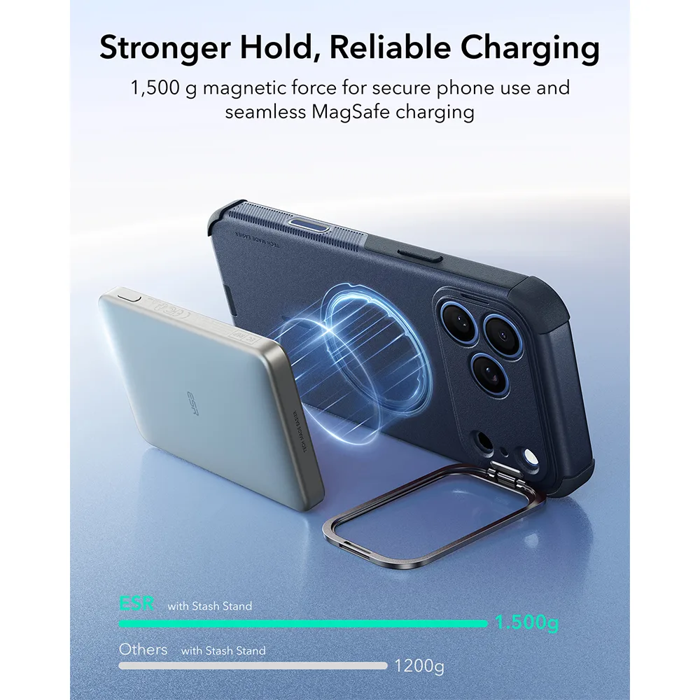 ESR รุ่น Cyber Tough Stash Stand (Camera Control) - เคส iPhone 18 Pro / 17 Pro - สี Navy Blue 6 ESR รุ่น Cyber Tough Stash Stand (Camera Control) - เคส iPhone 18 Pro / 17 Pro - สี Navy Blue - Image 6