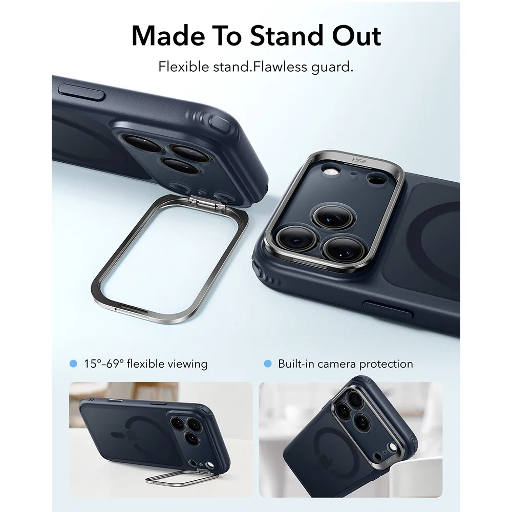 ESR รุ่น Classic Hybrid Stash Stand (Camera Control) - เคส iPhone 18 Pro / 17 Pro - สี Frosted Blue 4 ESR รุ่น Classic Hybrid Stash Stand (Camera Control) - เคส iPhone 18 Pro / 17 Pro - สี Frosted Blue - Image 4