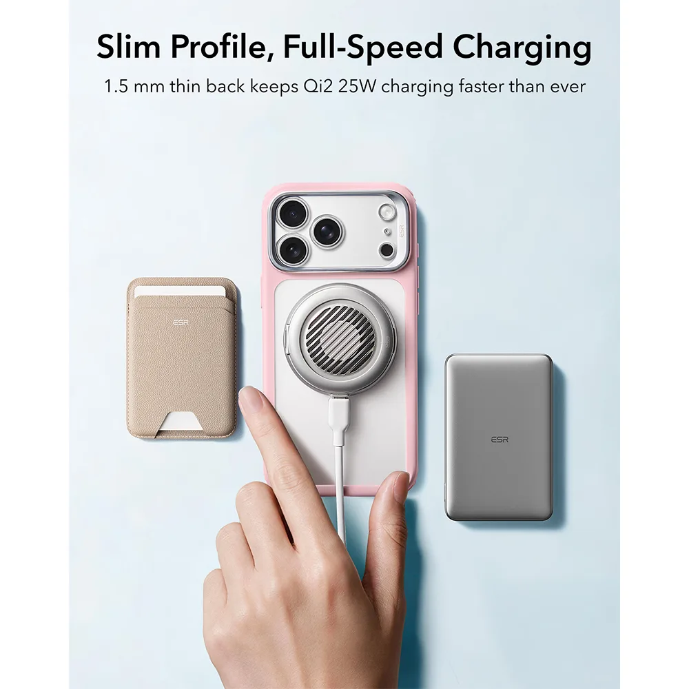 ESR รุ่น Classic Hybrid Stash Stand (Camera Control) - เคส iPhone 18 Pro / 17 Pro - สี Frosted Bubblegum Pink 6 ESR รุ่น Classic Hybrid Stash Stand (Camera Control) - เคส iPhone 18 Pro / 17 Pro - สี Frosted Bubblegum Pink - Image 6