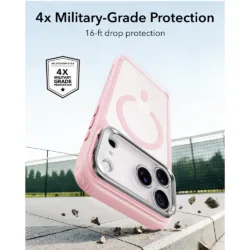 ESR รุ่น Classic Hybrid Stash Stand (Camera Control) - เคส iPhone 18 Pro / 17 Pro - สี Frosted Bubblegum Pink 8 ESR รุ่น Classic Hybrid Stash Stand (Camera Control) - เคส iPhone 18 Pro / 17 Pro - สี Frosted Bubblegum Pink